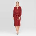 Women's Long Sleeve Crewneck Midi Sweater Dress - Who What Wear Red
