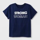 Shinsung Tongsang Women's Short Sleeve Plus Size 'strong Woman' Graphic T-shirt - Navy