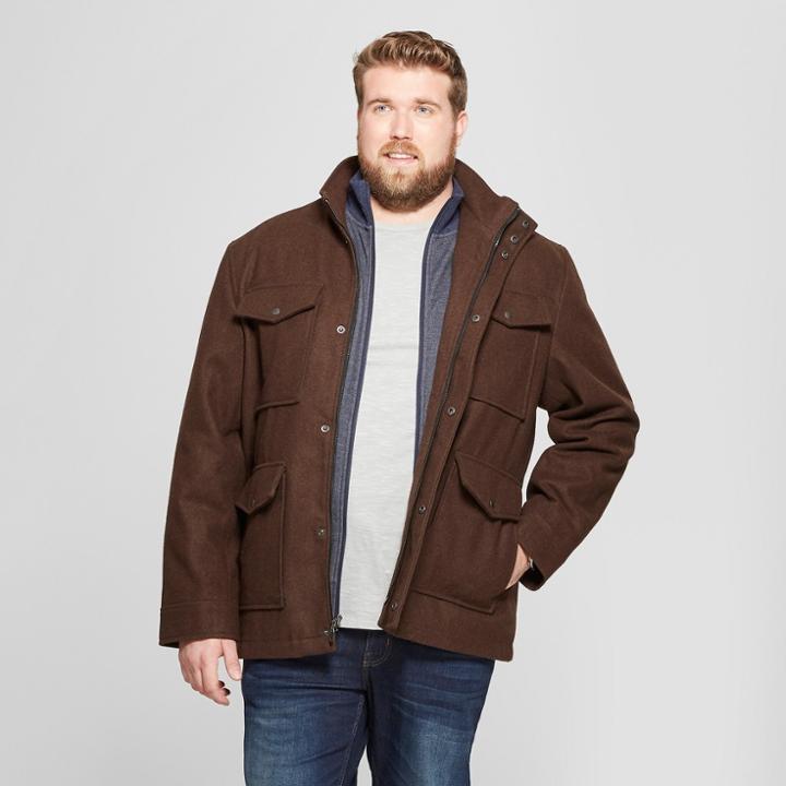 Target Men's Tall Reversible Military Jacket - Goodfellow & Co Brown