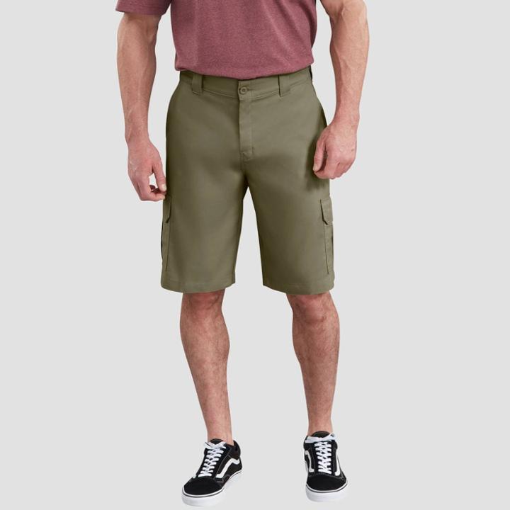 Dickies Men's Big & Tall 11 Regular Fit Cargo Shorts - Moss (green)