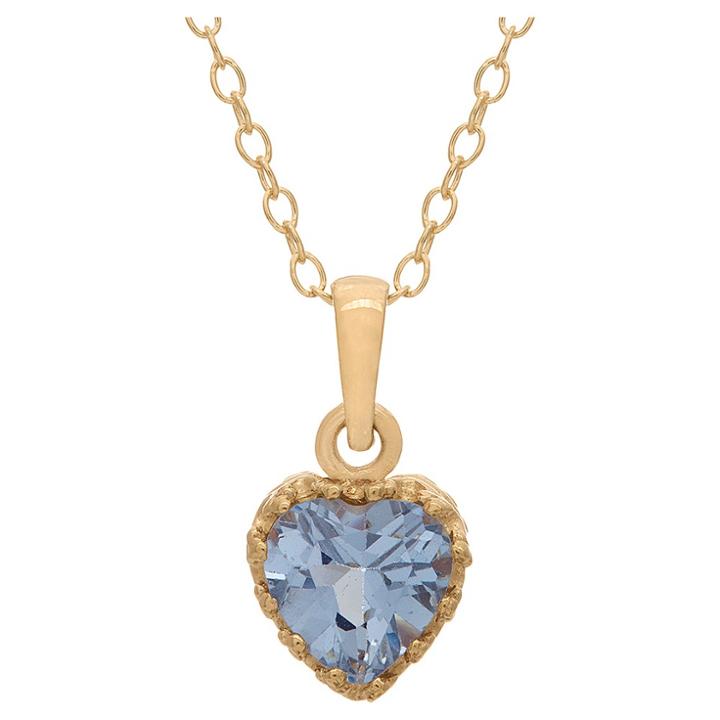 3/4 Tcw Tiara Aquamarine Crown Pendant In Gold Over Silver, Women's