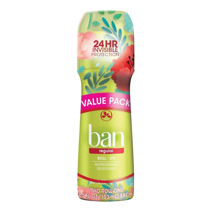 Ban Antiperspirant & Deodorant Regular Twin Pack - 3.5 Fl Oz/2pk