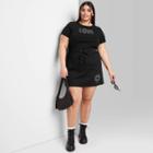 Women's Plus Size Knit Tennis Mini A-line Skirt - Wild Fable Black