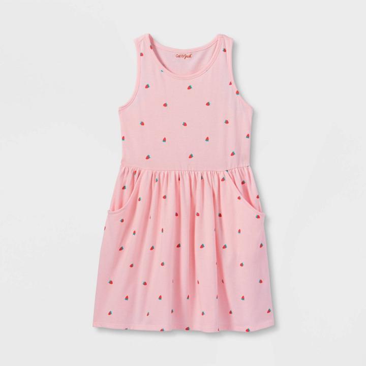 Girls' Printed Sleeveless Knit Dress - Cat & Jack Light Pink