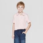 Boys' Short Sleeve Slub Knit Polo Shirt - Cat & Jack Pink