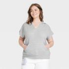Women's Plus Size Sleeveless Hoodie - Universal Thread Gray