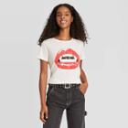 Grayson Threads Women's Plus Size Halloween Vampire Lips Short Sleeve Graphic T-shirt - White