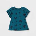 Toddler Girls' Heart Short Sleeve T-shirt - Cat & Jack Teal