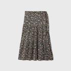 Women's Plus Size Printed Tiered A-line Maxi Skirt - Who What Wear Black