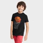 Boys' Basketball Hoop Short Sleeve Graphic T-shirt - Cat & Jack Black