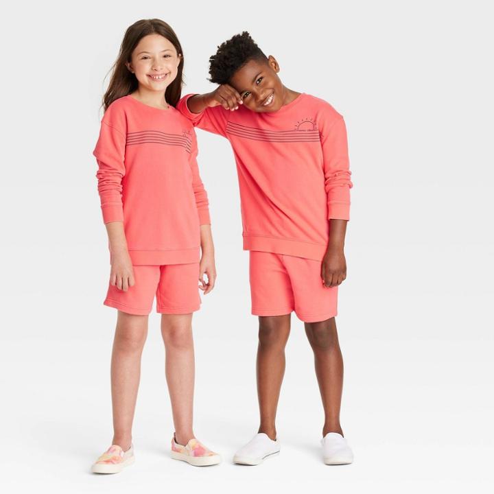 Kids' Pullover Sweatshirt - Cat & Jack Coral