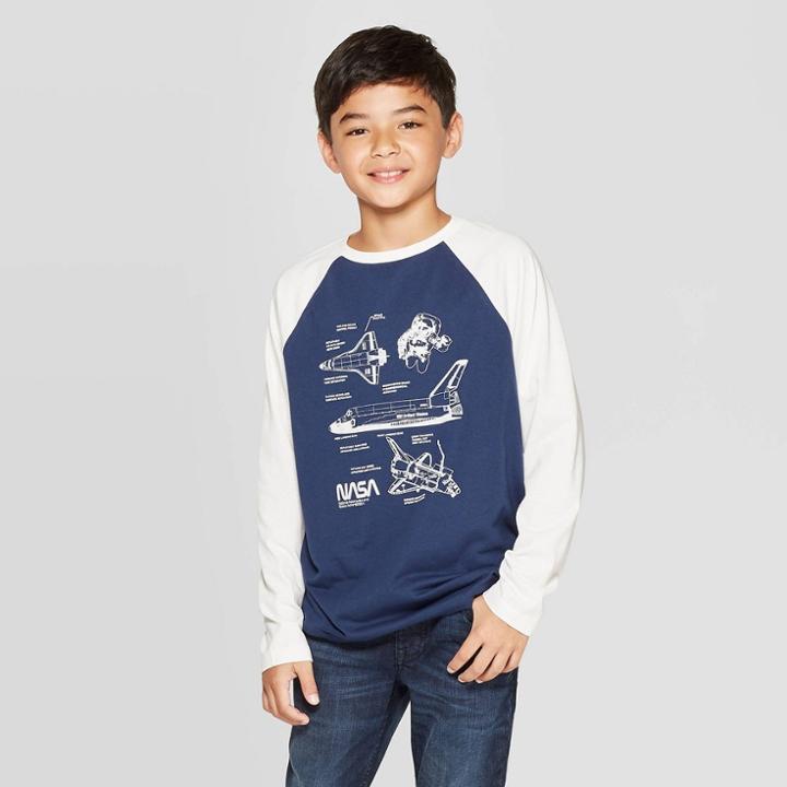 Boys' Nasa Long Sleeve T-shirt - Blue