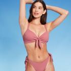 Women's Lightly Lined Tie-front Bikini Top - Shade & Shore French Pink