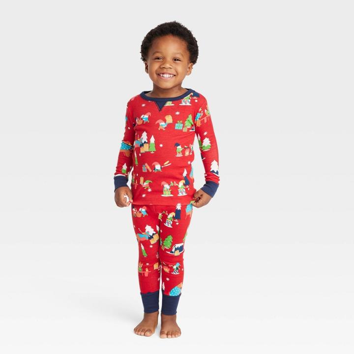 Toddler Holiday Gnomes Print Matching Family Pajama Set - Wondershop Red