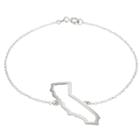 Prime Art & Jewel Sterling Silver Cutout California State Bracelet, 7.5, Girl's, Silver/california