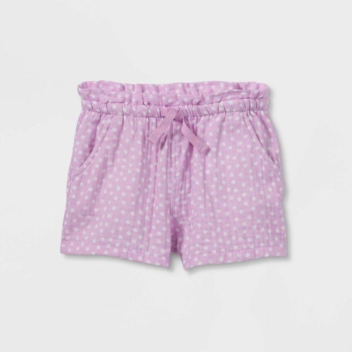 Toddler Girls' Dot Pull-on Shorts - Cat & Jack Light Purple