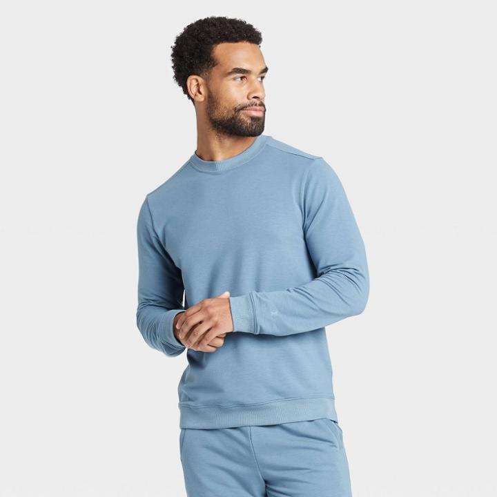 Men's Soft Gym Crew Sweatshirt - All In Motion Blue Gray S, Men's,