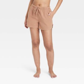 Women's Cotton Gauze Shorts - Stars Above Brown