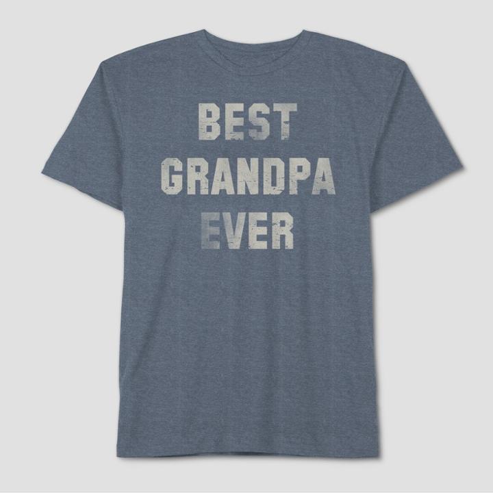 Target Well Worn Men's Big & Tall Father's Day Best Grandpa Ever Short Sleeve T-shirt - Medieval Blue