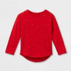 Toddler Girls' Holly Long Sleeve T-shirt - Cat & Jack Red