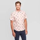Men's Cactus Print Slim Fit Poplin Button-down Shirt - Goodfellow & Co Peach S, Men's, Size:
