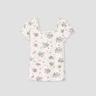 Girls' Square Neck Rib-knit Short Sleeve T-shirt - Art Class White