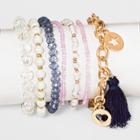 Target Mixed Beads, Simulated Pearl Open Heart And Star Charms And Feather Bracelet,