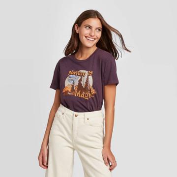 Women's Nature Is Magic Short Sleeve Graphic T-shirt - Fifth Sun (juniors') - Deep Purple