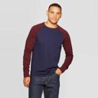 Men's Standard Fit Long Sleeve Baseball T-shirt - Goodfellow & Co Federal Blue M, Men's,