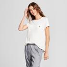 Women's Short Sleeve Embroidered T-shirt - K By Kersh White