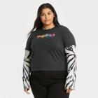 Women's Grateful Dead Plus Size Bears Skater Long Sleeve Graphic T-shirt - Charcoal Gray