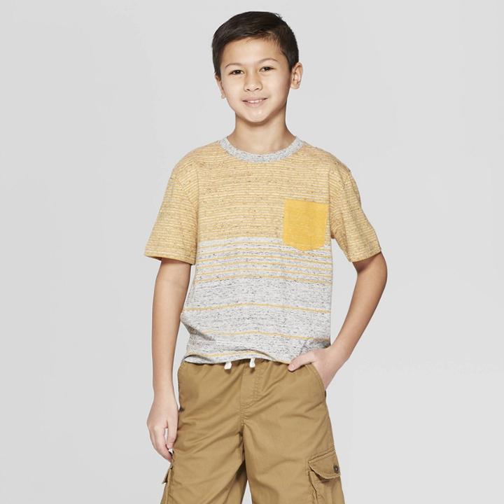 Boys' Stripe Short Sleeve T-shirt - Cat & Jack Yellow