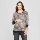 Maternity Floral Print Long Sleeve Printed Sweatshirt - Macherie - Charcoal L, Women's, Gray