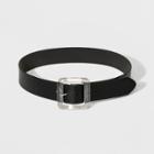 Women's Translucent Square Buckle Belt - A New Day Black