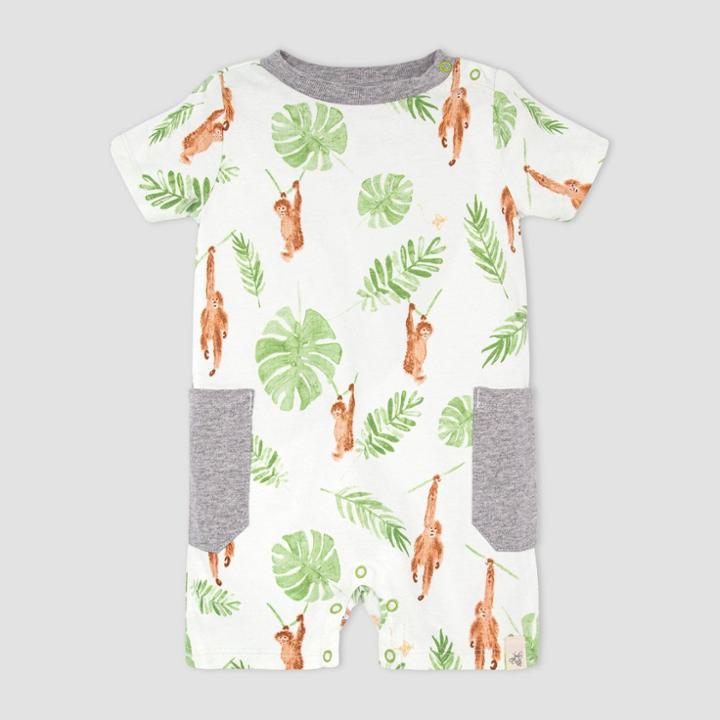 Burt's Bees Baby Baby Boys' Monkey See Monkey Do Romper - Green