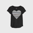 Girls' L.o.l. Vintage Rainbow Heart Short Sleeve Graphic T-shirt - Black