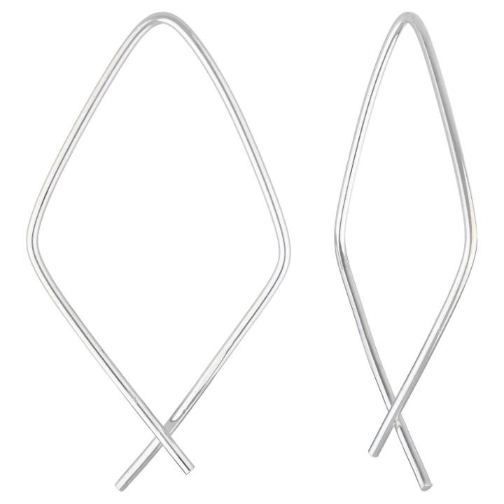 Target Women's Hoop Earring Sterling Silver Diamond Shape Wire -