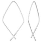 Target Women's Hoop Earring Sterling Silver Diamond Shape Wire -