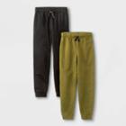 Plusboys' 2pk Fleece Sweatpants - Cat & Jack Black/olive Green
