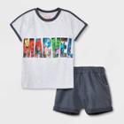 Toddler Boys' Marvel Printed Top And Bottom Set - Navy Blue