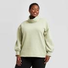 Women's Plus Size Turtleneck Leisure Tunic Sweatshirt - Ava & Viv Green X