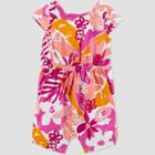 Baby Girls' Abstract Tropical Floral Romper - Just One You Made By Carter's Orange/purple Newborn