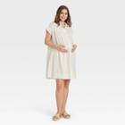 The Nines By Hatch Short Sleeve Maternity Dress Cream