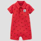 Baby Boys' 1pc Firetruck Polo Romper - Just One You Made By Carter's Red Newborn, Boy's