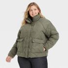 Women's Utility Puffer Jacket - Universal Thread Green Olive