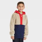 Boys' Sherpa Colorblock Sweatshirt - Cat & Jack Red/beige/navy