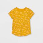Girls' Printed Floral Short Sleeve T-shirt - Cat & Jack Mustard