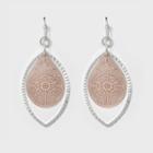 Target Leaf And Open Oval Earrings - A New Day Silver/rose Gold