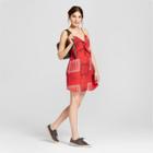 Women's Tie Front Shift Sundress- Xhilaration Bandana Red