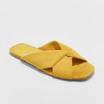 Dv Brand Women's Dv Addie Microsuede Knotted Slide Sandals - Yellow